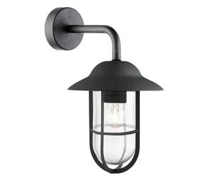 Searchlight 3291BK Well Glass 1 Light Outdoor Wall Lantern in Black