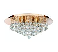 Searchlight 3406-6GO Hanna 6 Light Gold Round Flush ar Crystal Balls Light.