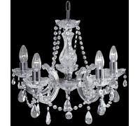 Searchlight 399-5 Marie Therese Chrome 5 Light Crystal Chandelier [EEK: G]