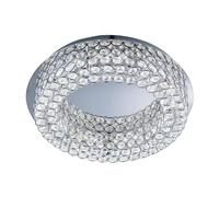 Searchlight 4291-54CC Vesta Flush Ceiling Light with Halo of Decorative Crystal Buttons in Chrome