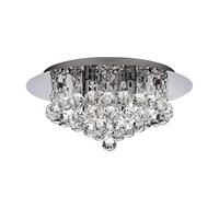 Searchlight 4404-4CC-LED Hanna LED Semi Flush Ceiling Light Crystal Chrome IP44 Bathroom Light