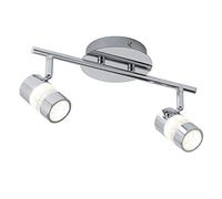 BUBBLES EFFECT IP44 LED 2 LIGHT SPOT BAR - CHROME & ACRYLIC SHADE