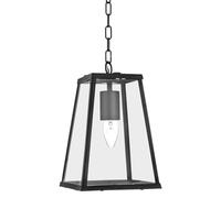 Searchlight 4614BK Voyager 1 Light Tapered Ceiling Pendant Light in Matt Black with Clear Glass