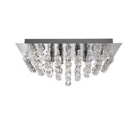 Searchlight 6 Light Ceiling Light Square with Crystal Balls G9 Bulbs Chrome