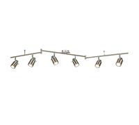 6 Light IP44 Bathroom Spot Split-Bar Satin Silver