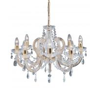 Searchlight 699-8 Marie Therese 8 Light Chandelier Clear & Polished Brass