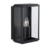 Searchlight 8204BK Box Black Outdoor Modern Rectangular Lantern Flush Wall Light with Bevelled Glass | IP44 Exterior Rating | Garden Walls - Fencing - Patio Lighting | Free Air Freshener Promo