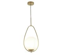 Searchlight Avalon 1 Light Ball Pendant Gold With Opal Glass