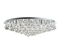 Netlighting Hanna 8 Light Round Ceiling Semi Flush Light Chrome with Crystal Bal