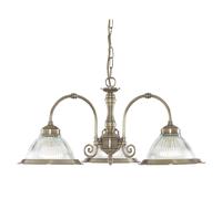 Searchlight Lighting 9343-3 American Diner Antique Brass 3 Light Fitting