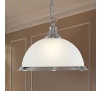 Searchlight American Diner hanging lamp satin silver one-bulb