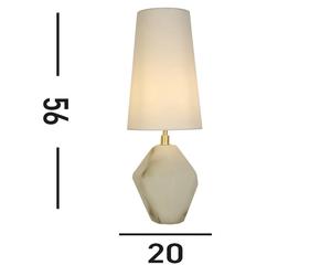 Searchlight Apex table lamp, white/white, height 55.5 cm, textile/resin