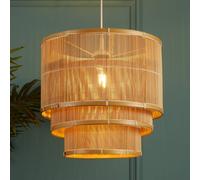 Searchlight Astaria pendant light, wood-coloured, bamboo, Ø 40 cm, E27