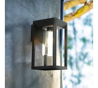 Searchlight Atlanta outdoor wall lamp, black, width 16 cm, metal