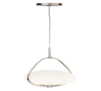 Searchlight Avalon 1 Light Ball Pendant SS With Opal Glass