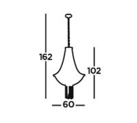 Searchlight Baguette pendant light, black/brass, glass, E14, 162 cm