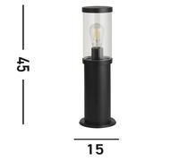 Searchlight Bakerloo pillar light, IP44, black, height 45 cm, metal