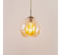 Searchlight Balls hanging light with amber glass sphere 25 cm