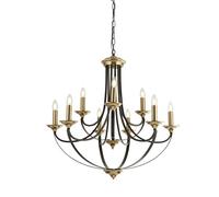 Searchlight Belfry 9 Light Pendant Dark Bronze & Brown