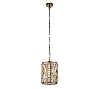 Searchlight Lighting Bijou Pendant Antique Brass Champagne Glass
