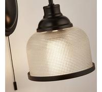 Searchlight Bistro wall lamp with pull switch, black
