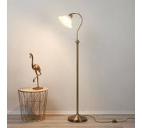 Searchlight Bjane floor lamp, antique brass