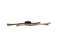 Ceiling Light Black Bloom LED & Wood CCT Searchlight 32103-1BK [EEK: G]