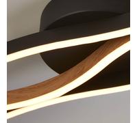 Searchlight Bloom Swirl LED ceiling light black/wood