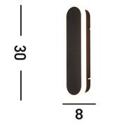 Searchlight Bordo LED outdoor wall light, height 30 cm, black, aluminium