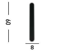 Searchlight Bordo LED outdoor wall light, height 60 cm, black, aluminium