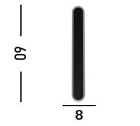 Searchlight Bordo Oval LED outdoor wall light, height 60 cm, black aluminium