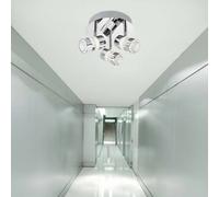 3 Lights IP44 Bathroom Round Ceiling Fitting Spotlight with Acrylic Diffusers