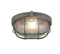 Searchlight Bulkhead Outdoor Light, Black Silver Aluminium, IP44
