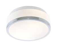 Bathroom Ceiling Light With Opal Glass And Chrome Trim IP44