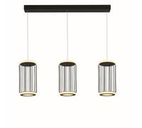 Searchlight Circolo 3 Light Cage LED Bar Ceiling Pendant, Black Metal