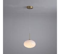 Searchlight Confetti LED hanging light, Ø 25 cm, gold/white, glass
