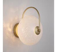 Searchlight Confetti LED wall lamp, gold/white, width 25 cm, glass