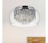 Searchlight Curva glass ceiling light with aluminium spirals