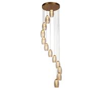Searchlight Cyclone LED Champagne Glass 12 Light Cluster Ceiling Pendant - Bronze