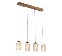 Searchlight Lighting Cyclone 4 Light Bar Pendant Bronze Champagne Glass