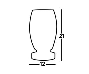 Searchlight Cyclone LED table lamp, chrome/smoke, glass, 20.5 cm high