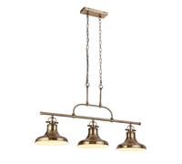 Searchlight Dallas 3 Light Bar Pendant Antique Brass Metal