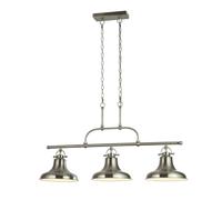 Searchlight Dallas 3 Light Industrial Bar Pendant Satin Silver