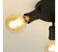 Searchlight Dance downlight, 3-bulb, black, metal, E27, Ø 30 cm