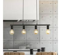 Searchlight Dance pendant light, 4-bulb, black, metal, E27, 80 cm long