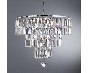 Searchlight Empire chandelier with crystal prisms