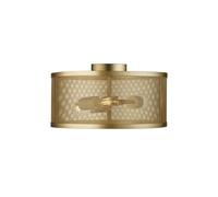 Searchlight Fishnet 3 Light Drum Flush Matt Gold