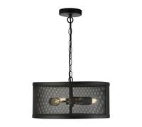 Franca 2-Light Mesh Shade Pendant Matt Black