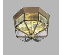 Searchlight Flush classic ceiling lamp antique brass, octagonal