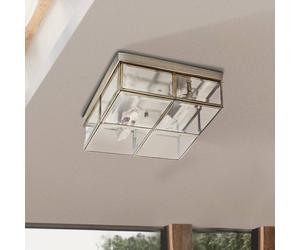 Searchlight Flush Klassik ceiling lamp, 25x25cm, antique brass